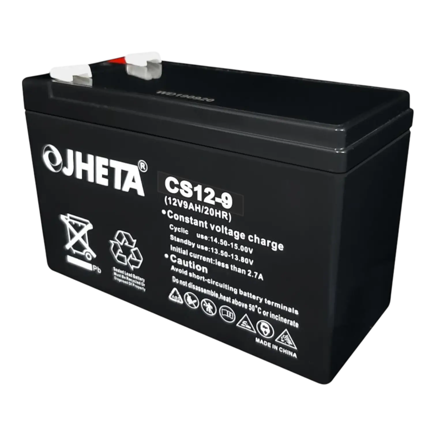 Batería 12V 9Ah sellada Jheta CS12-9 para UPS y sistemas de seguridad